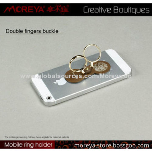 Mobile Phone Ring Holder and Stand for All Mobile Phones, Zinc Alloy Material, Double Finger RingsNew